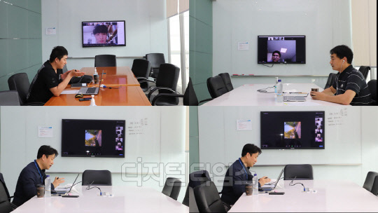 포스코건설 실무자와 대학생들이 언택트 방식으로 취업 멘토링을 진행하고 있다.  <포스코건설 제공>